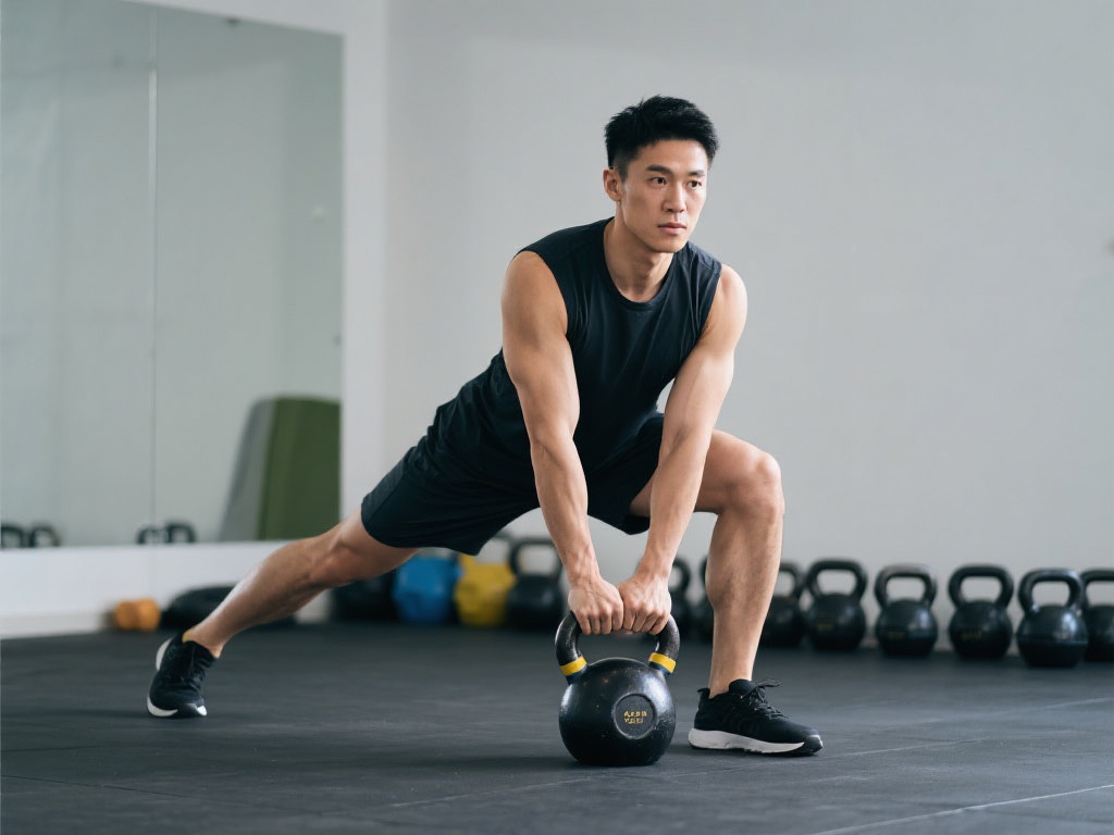 “活力晨练：郑少忠教你壶铃高脚杯侧滑步技巧”